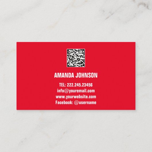 CHANNEL NAAM U KNOP LOGO QR CODE HOLOGRAPH RED VISITEKAARTJE (Achterkant)