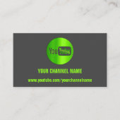 CHANNEL NAAM YOUTUBER LOGO QR CODE GRAY GREEN VISITEKAARTJE (Voorkant)