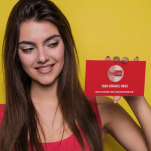 CHANNEL NAAM YOUTUBER LOGO QR CODE RED RODE VISITEKAARTJE