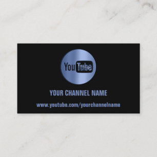 CHANNEL NAME YOUTUBER LOGO QR CODE BLUE BLACK VISITEKAARTJE