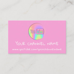 CHANNEL NAME YOUTUBER LOGO QR CODE PINK VISITEKAARTJE