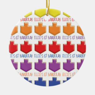 Chanoeka "3D Dreidels" Circle Ornament