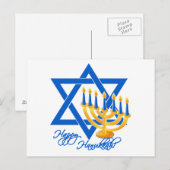 Chanoeka briefkaart, aanpassen feestdagenkaart (Voorkant / Achterkant)