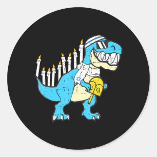 Chanoeka Dinosaurus Menorawr Saurus Rex Chanukah Ronde Sticker
