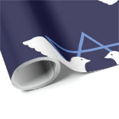Chanoeka Dove Peace Star van David Patterned Cadeaupapier (Rol Hoek)
