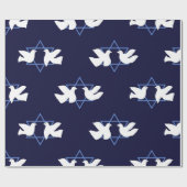 Chanoeka Dove Peace Star van David Patterned Cadeaupapier (Vlak)