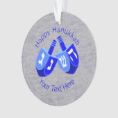 Chanoeka Dreidels in blauw Schattige Kinder Chrism Ornament (voorkant)