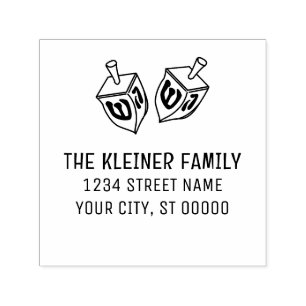 Chanoeka Dreidels Naam Retouradres Zelfinktende Stempel