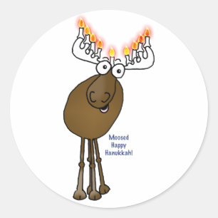 Chanoeka eland! ronde sticker