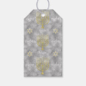 Chanoeka Gift Labels Elegante Menorah's Cadeaulabel (Voorkant)