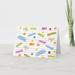 Chanoeka "Hanukkah Party" Wenskaart/Envelope Feestdagen Kaart