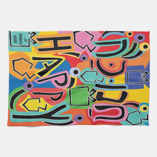 Chanoeka Happy Bright Art Theedoek (Horizontaal)