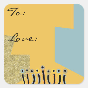 Chanoeka Happy Dancing Candles Vierkante Sticker