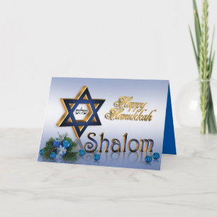 Chanoeka-kaart Ster van David Shalom Feestdagen Kaart