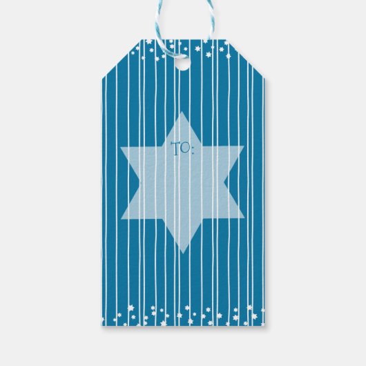 Chanoeka Latkes Lachen Licht Typografie Rustiek Cadeaulabel (Achterkant)