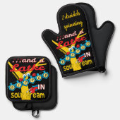 Chanoeka Latkes Oven Mitt & Pot Holder Set (Voorkant / Achterkant)