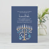 Chanoeka Liefde & Licht Bloemen Menorah Vakantie P Kaart (Staand voorkant)