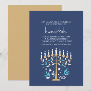 Chanoeka Liefde & Licht Bloemen Menorah Vakantie P Kaart