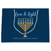 Chanoeka Liefde & Licht Menora  Blauw Groot Cadeauzakje (Voorkant)