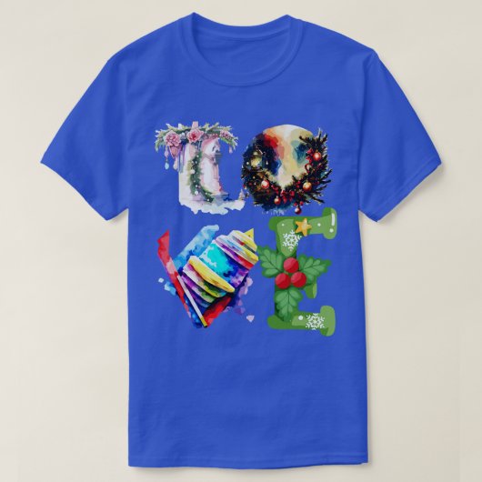 Chanoeka liefde met menora voor het Joodse Kerstfe T-shirt (Design voorkant)