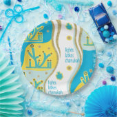 Chanoeka Lights Latkes Papieren Bordje (Feest)