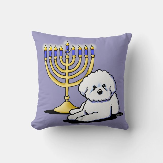 Chanoeka Menorah Bichon Sierkussen (Voorkant)