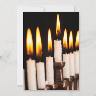 Chanoeka Menorah die de Witte Chanoeka van Kaarsen Feestdagenkaart