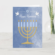 Chanoeka met Menorah en witte duiven
