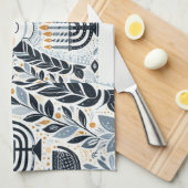 Chanoeka Sameach Glow Keukenhanddoeken: Infuseer u Theedoek (Quarter Fold)