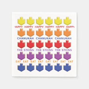 Chanoeka servet personaliseren "3D Dreidels"