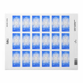 Chanoeka Star en Sneeuwvlokken Blauw Foto Gift Lab Etiket (Full Sheet)
