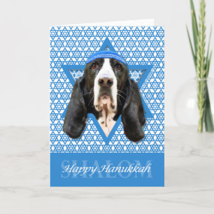 Chanoeka Ster van David - Basset Hound - Jasmijn Feestdagen Kaart