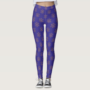 Chanoeka Ster van David Menorah Gold Blue Leggings