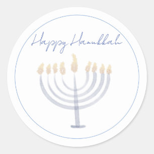 Chanoeka Sticker Menorah Rond