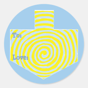 Chanoeka Stickers Rond (1 1/2", 3") Gepersonalisee