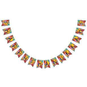 Chanoeka Swallowtail Banner Dancing Dreidels