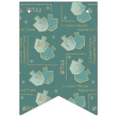 Chanoeka Swallowtail Banner Turquoise Gouden Dreid (Eerste vlag)