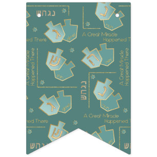Chanoeka Swallowtail Banner Turquoise Gouden Dreid
