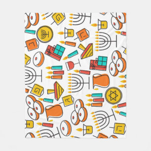 Chanoeka-symbolen: joods vakantiepatroon. fleece deken