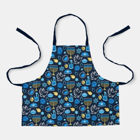 Chanoeka symboliseert blauw patroon schort (Voorkant)