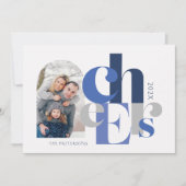 Chanoeka Vet Foto Blauw Vakantie Kaart (Voorkant)