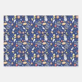 Chanoekatflat Gift Wrap (3 vellen) Inpakpapier Vel