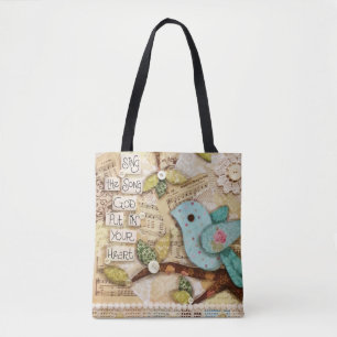 "Chanson à votre coeur" oiseau 16"" sac