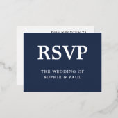 Chanson Choice Marine Bleu Classic Foil Carte RSVP (Recto/Verso)
