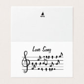 Chanson d'amour Oiseaux Notes Art Noir Blanc (Outside Unfolded)