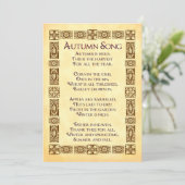 Chanson d'automne Thanksgiving Poem Invitations pe (Debout devant)