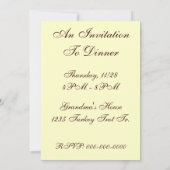 Chanson d'automne Thanksgiving Poem Invitations pe (Dos)