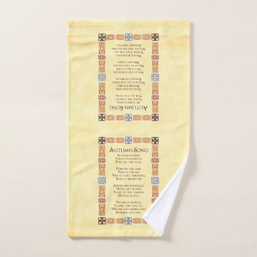 Chanson d'automne Thanksgiving Poème avec frontièr (Serviette à main)