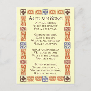 Chanson d'automne Thanksgiving Poster Carte postal