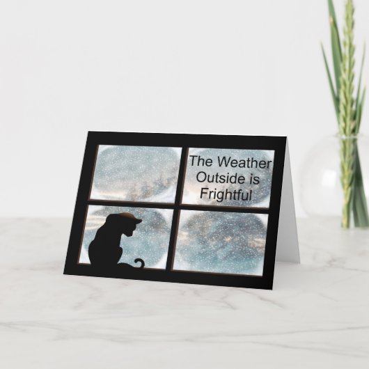 Chanson de Noël Chat dans Fenêtre Froide Carte de  (Devant)